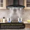Range Hood Black,Wall Mounted Range Hood 30 inches,Black Kitchen Hoods with Touch Controls,Stainless Steel Range Hood in Black 3
