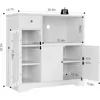 Storage Cabinet with 3 Doors and 1 Drawer, Buffet Cabinet Sideboard with Adjustable Shelves, Microwave Stand Cabinet for Kitchen 3