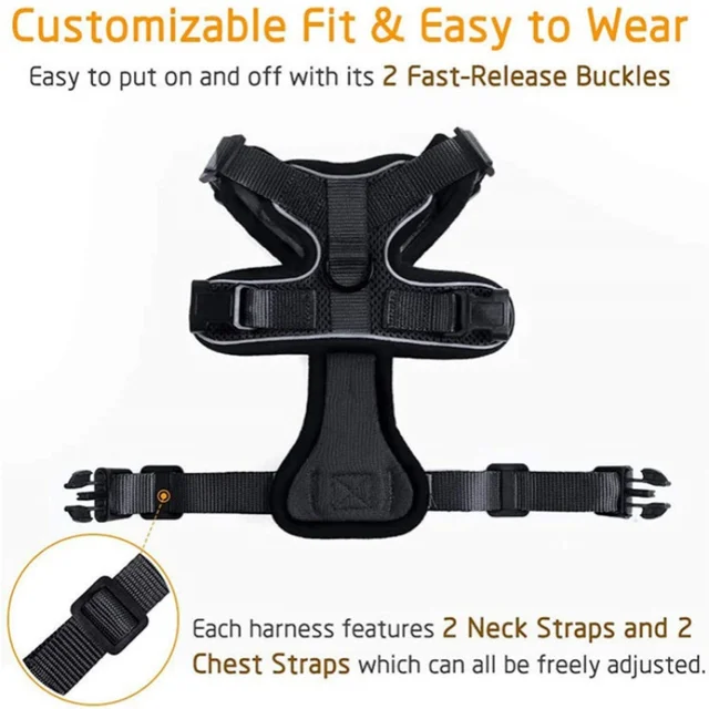 Pet Chest Strap Chest Back Clothing Vest Type Leash Dog Rope Reflective Anti-break-free Breathable Medium and Small Dog Strap 5