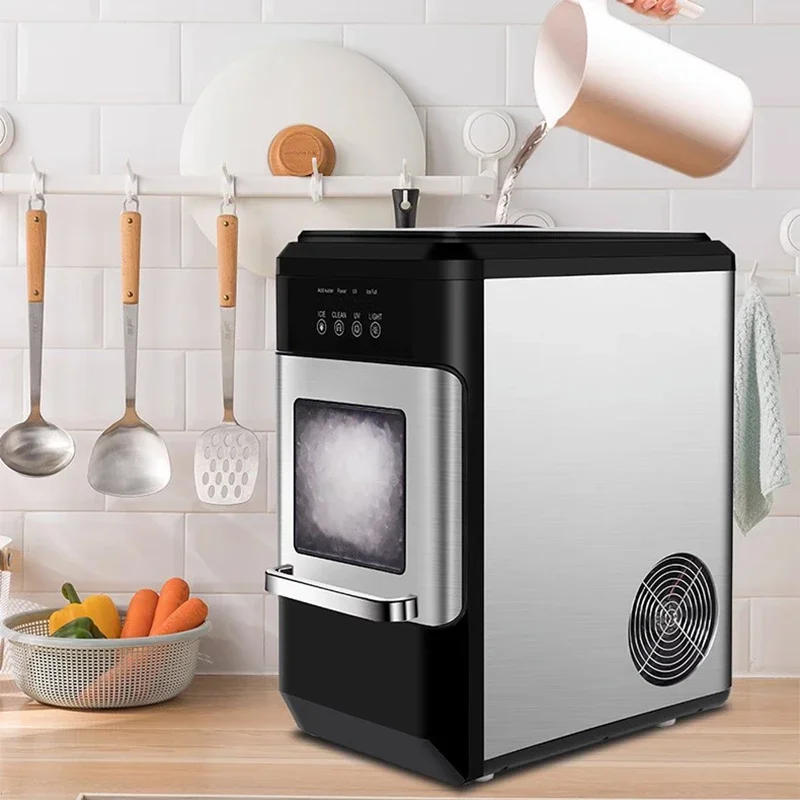 30KG/24H ice machine HZB-20N commercial milk tea shop small irregular particle ice fully automatic machine