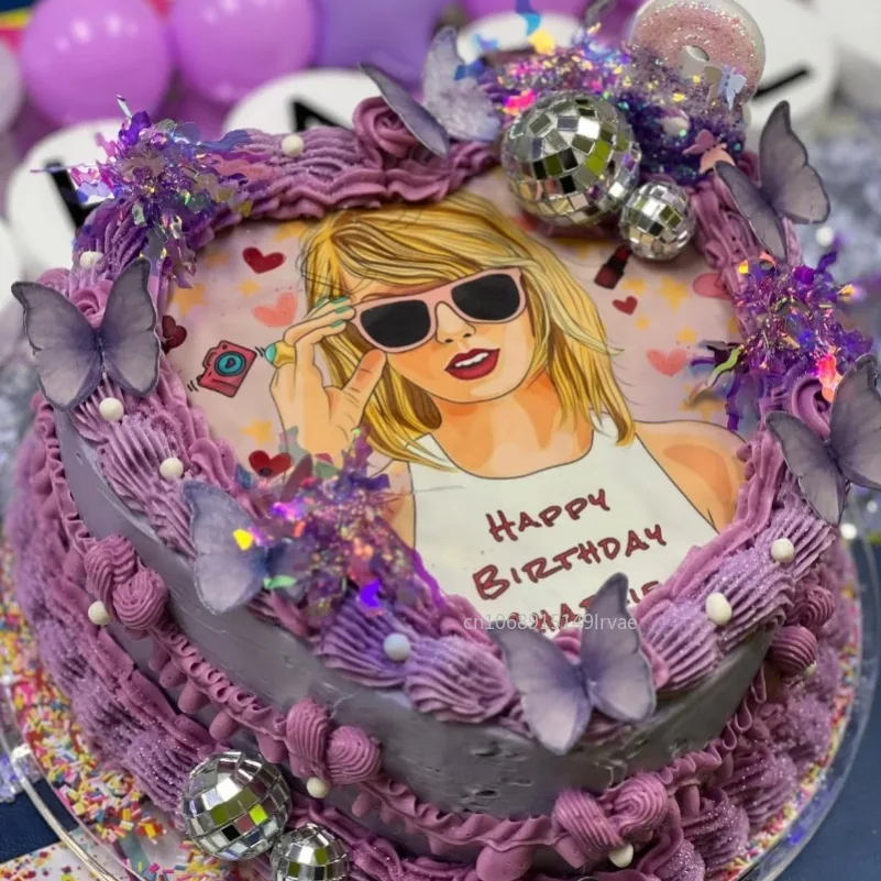 30-10PCS Foil Firework Cupcake Toppers Happy Birthday Cake Toppers Sparkle Tinsel Flower Toothpicks Party Decor Baby Shower