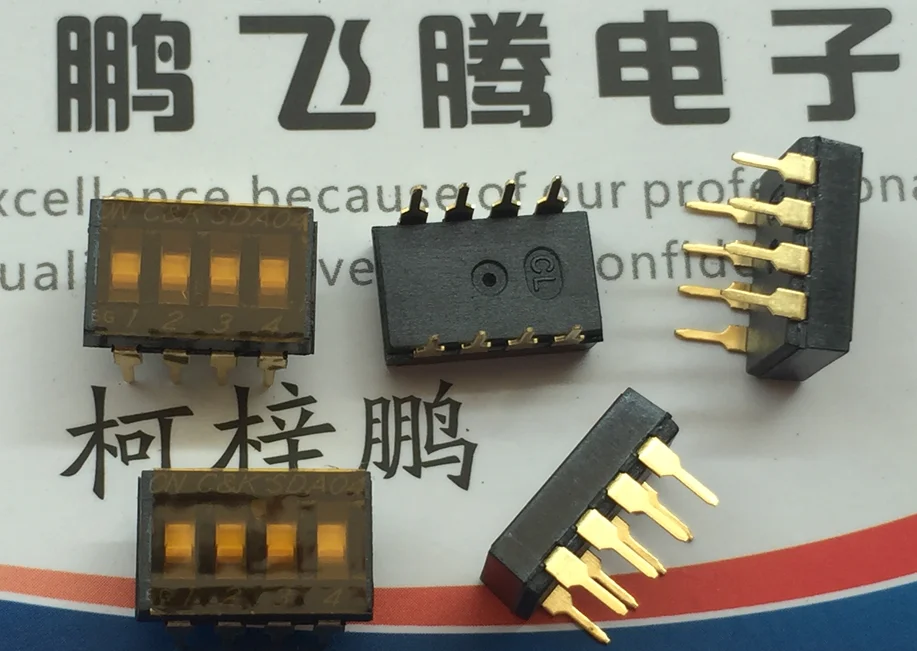 

1PCS Original American SDA04H0B dial code switch 4-bit straight plug 4P flat dial coding 2.54mm spacing