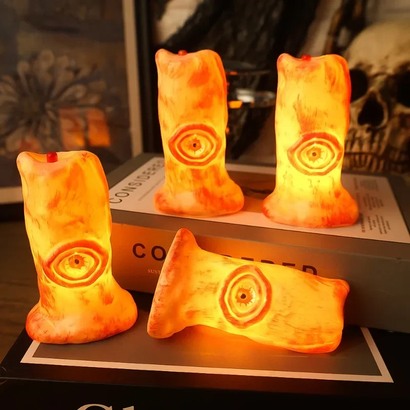 Halloween LED Candle Light Eyeball Flameless Candle Lamp Emitting Color:LED Candle;Body Color:6PCS 5