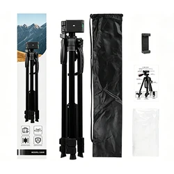 Aluminum Tall 55” Travel Tripod with Quick Release Plates and Pan Head (Black)
