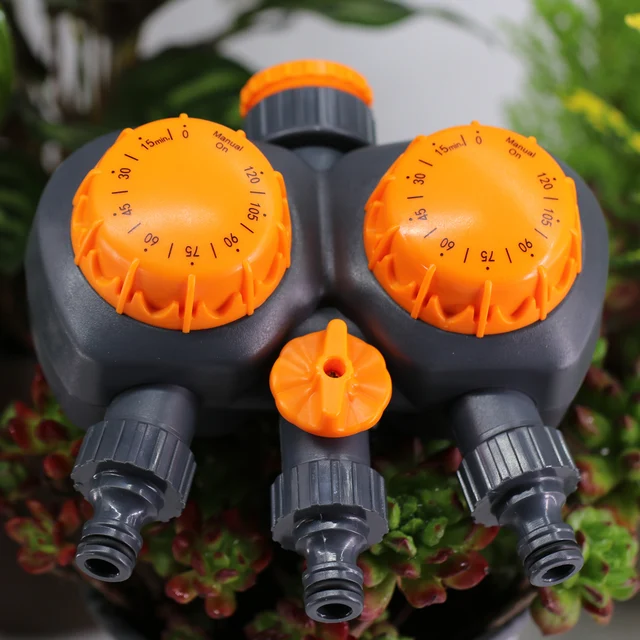 Garden Mechanical 3-Way Timer with Double Control Watering Irrigation Automatic Controller for Outdoor Hose Drip Sprinklers Tool 3