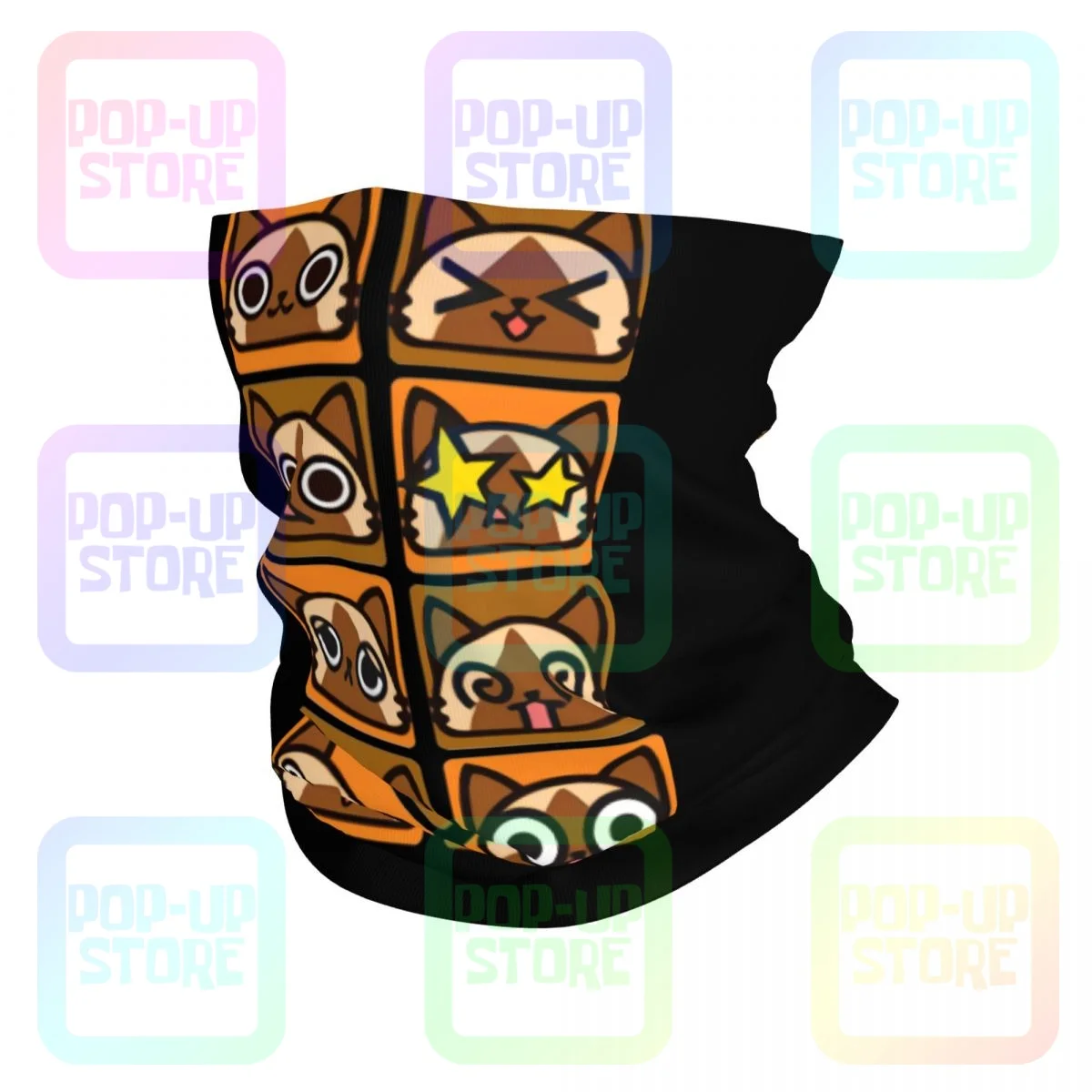 Monster Hunter Airou Faces Neck Gaiter Bandana Scarf Face Mask Sports Anti-uv Sun Protection