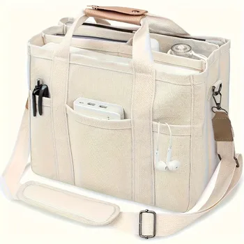 Borsa a tracolla da donna bianca alla moda, borsa di grande capacità, borse portaoggetti multiscomparto multifunzionali