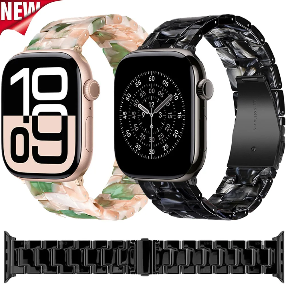Fashion Resin Strap for Apple Watch Series 11 10 46mm 42mm/9 8 7 45mm 41mm Ultra 3 2 1 49mm Wristband iWatch 6 5 4 SE3 44mm 40mm