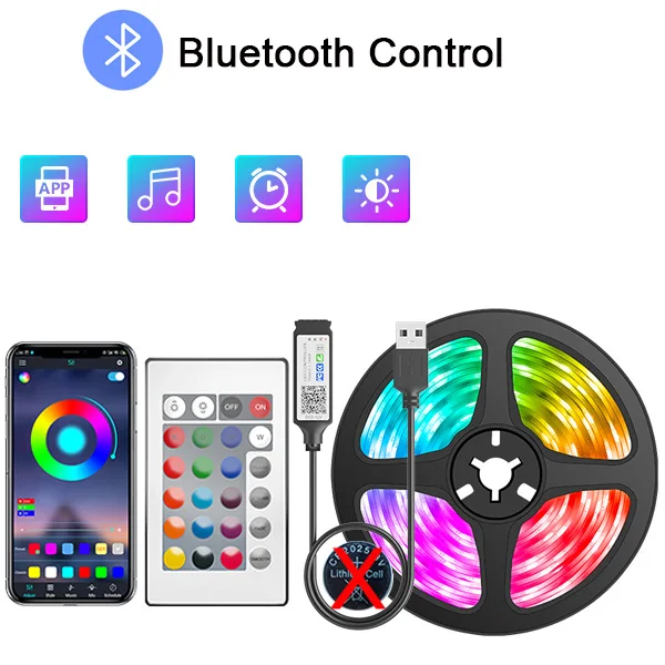 KSIPZE Ruban LED 30M RGB Led Chambre Bande led Contrôlé par Bluetooth APP  Téléco