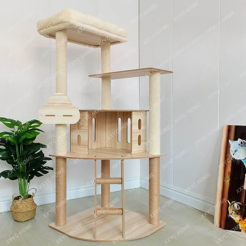Large Cat Climbing Frame plus-SizedNest Cat Nest House Climbing Frame Scratching Pole Large Villa