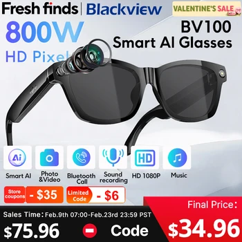 【Estreno mondiale】Blackview BV100 AI Occhiali da tiro 2K HD 800W Pixel fotocamera Bluetooth Chiamata Assistente vocale Occhiali intelligenti