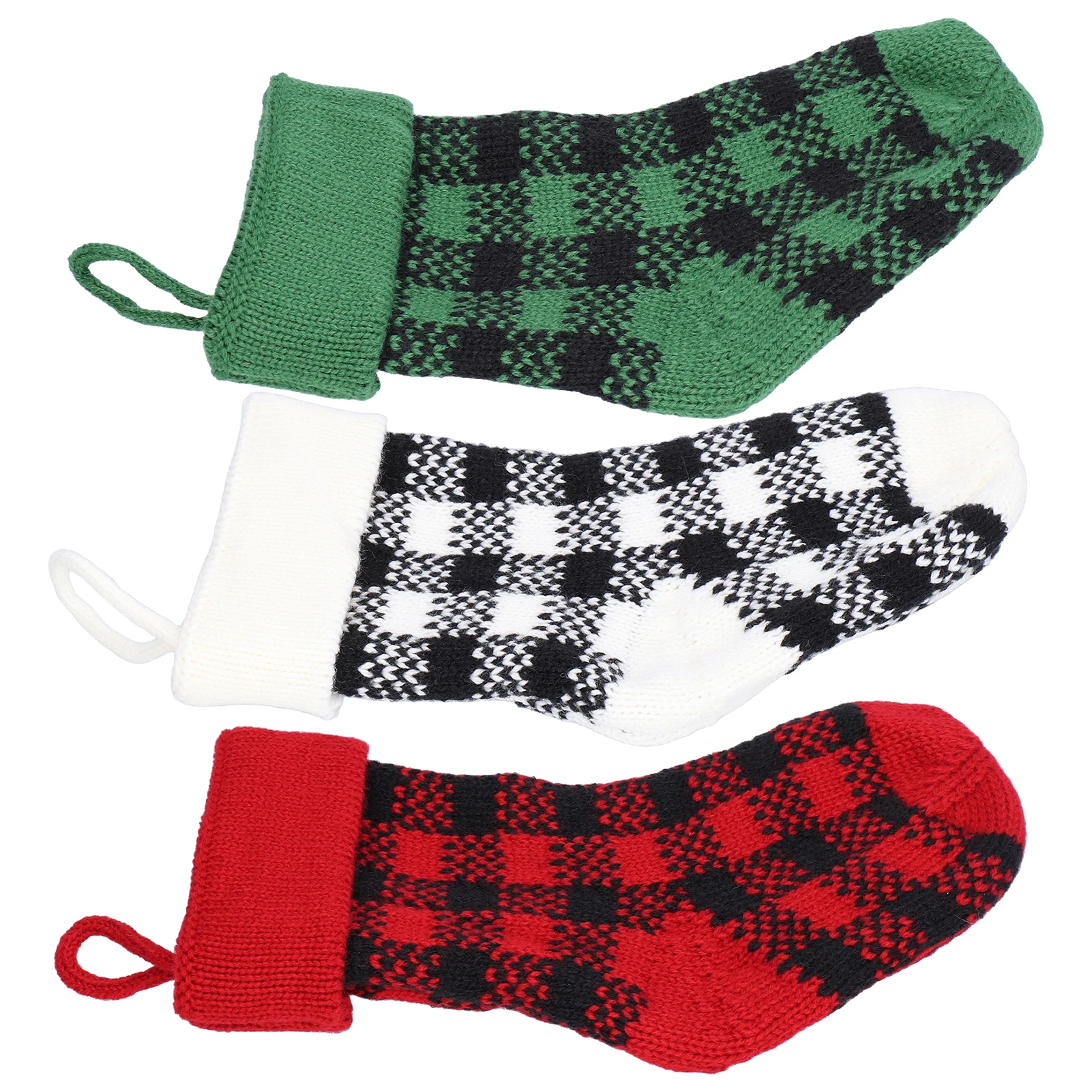 New Year Christmas Stocking Sack Xmas Gift Bag Christmas Decorations For Home Knitted Sock Christmas Tree Decor