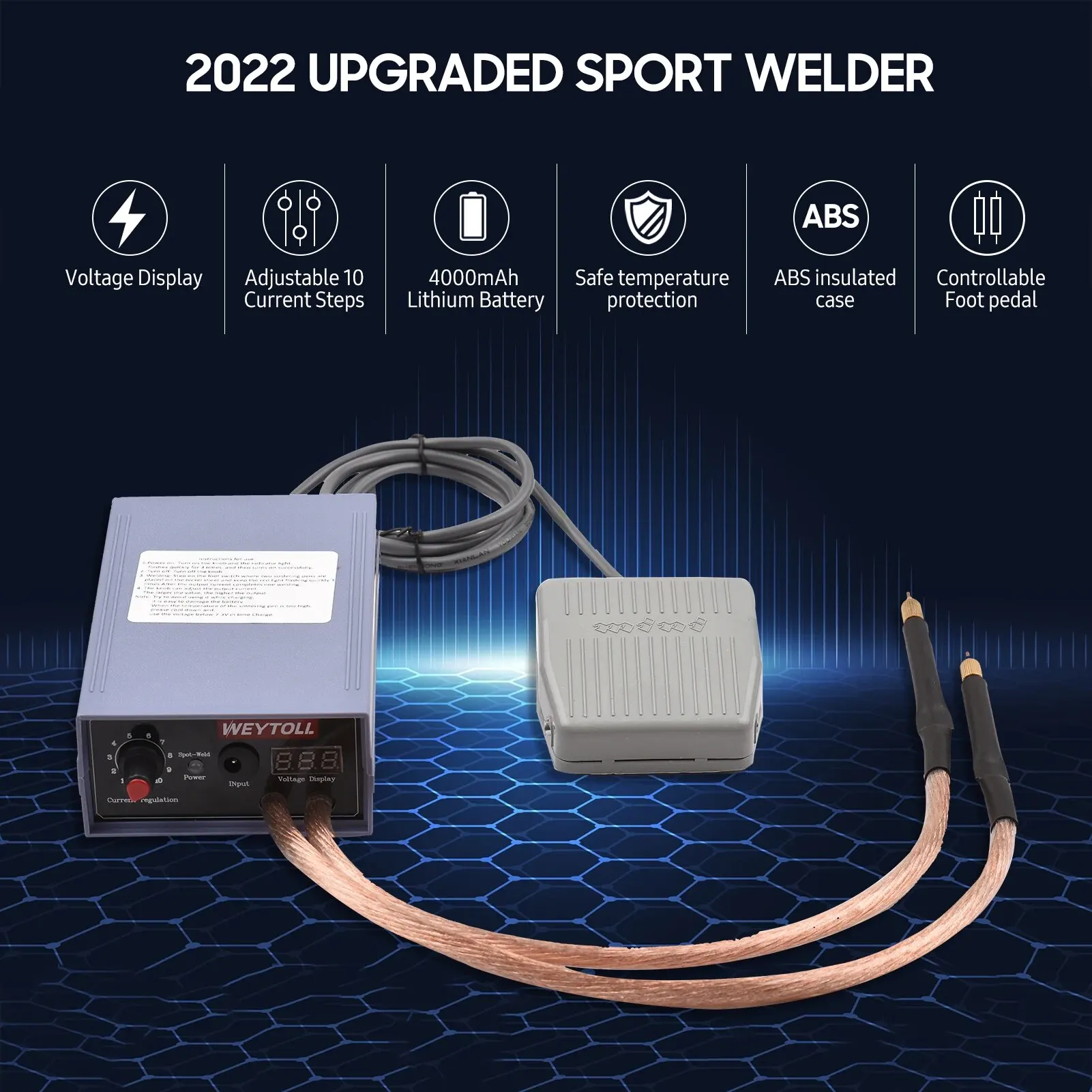 5000W Spot Welder High Power Portable Handheld Spot Welding Machine Portable 0-800A Current Adjustable Welders for 18650 Battery 6