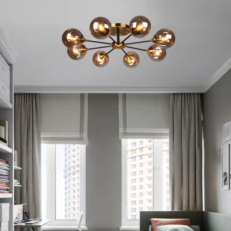 LED Chandelier Ceiling Chandelier LED Pendant Light Nordic Simple Glass Chandelier for Living Room Bedroom
