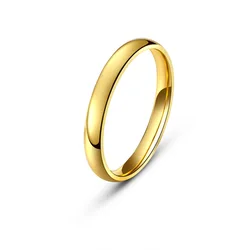 Elegant Tungsten Carbide Wedding Bands with Classic Comfort Fit Dome Design - 8 (3mm Gold)