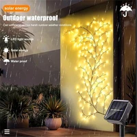 96 LEDS Solar Willow Vine Light Outdoor Waterproof String Fairy Light 8 Lighting Modes For Wall Balcony Garden DIY Decorations 2