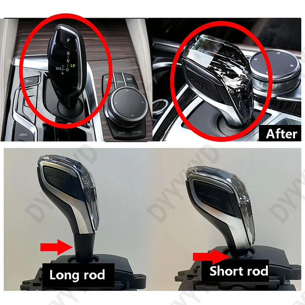 3 Pcs RHD Crystal Gear Shift Handle for BMW F10 F18 F20 F22 F32 F36 G30 Gear Shi