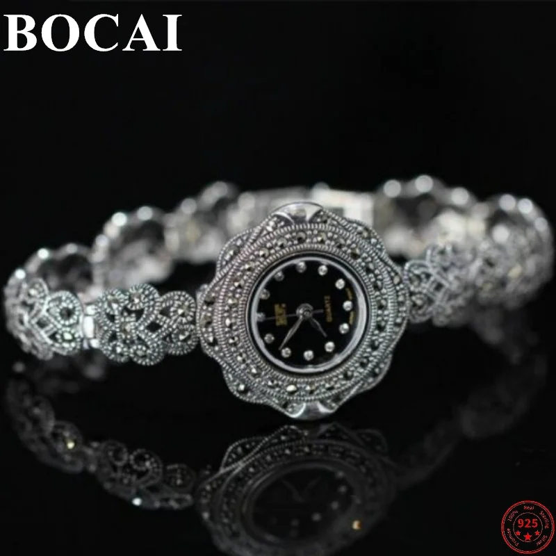 

BOCAI 100% Real Sterling Silver S925 Watch Bracelets for Women Men New Fashion Argentum Watchband Watch-strap Free Shipping