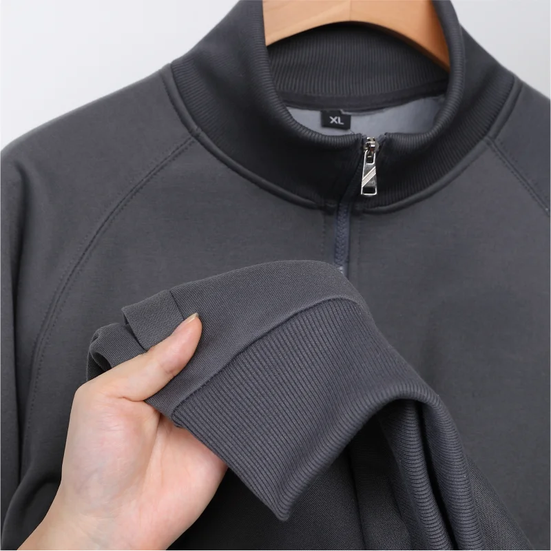 ELIKE High-Quality Half Zip Plush Sweater Custom Logo Print Personal Design 6 Colors Men And Women Embroidery New Sweatershirt 4