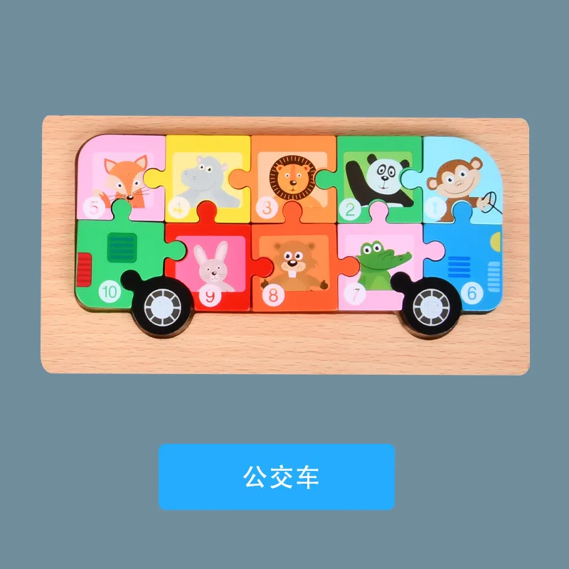 Montessori Wooden Child Puzzles For Kids Toys For Kids 2- 4 Years Old Wooden Puzzles For Kids Dinosaur Toy Gifts j8