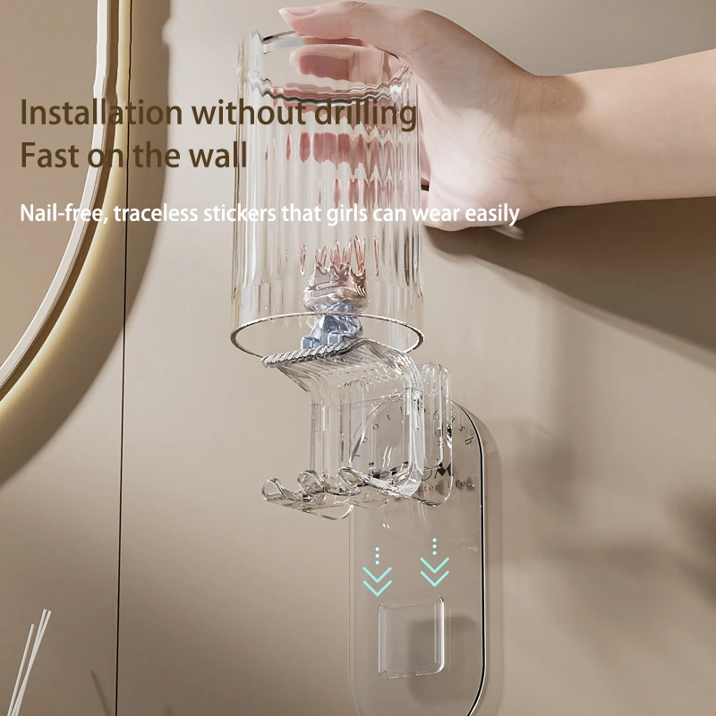 Cute Rabbit Wall-mounted Toothbrush Holder For Bathroom_voghion.com