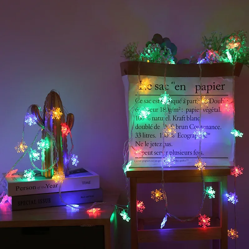 Christmas Tree Snowflake LED String Lights Banner Christmas Decoration for Home Navidad Xmas Tree Decor Fairy Light Pendant