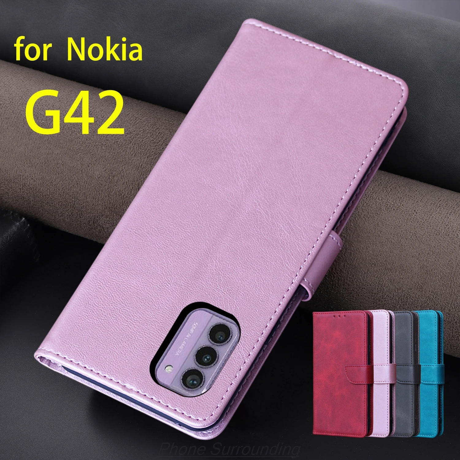 Premium PU Leather Wallet Flip Cover with Card Holder - Protective Holster
