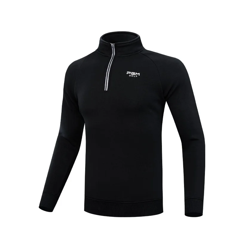 Pgm 겨울 골프 셔츠 남성용 가을 따뜻한 벨벳 스포츠 탑 여성용 지퍼 칼라 머슬 골프 풀오버 두꺼운 방풍 스포츠웨어