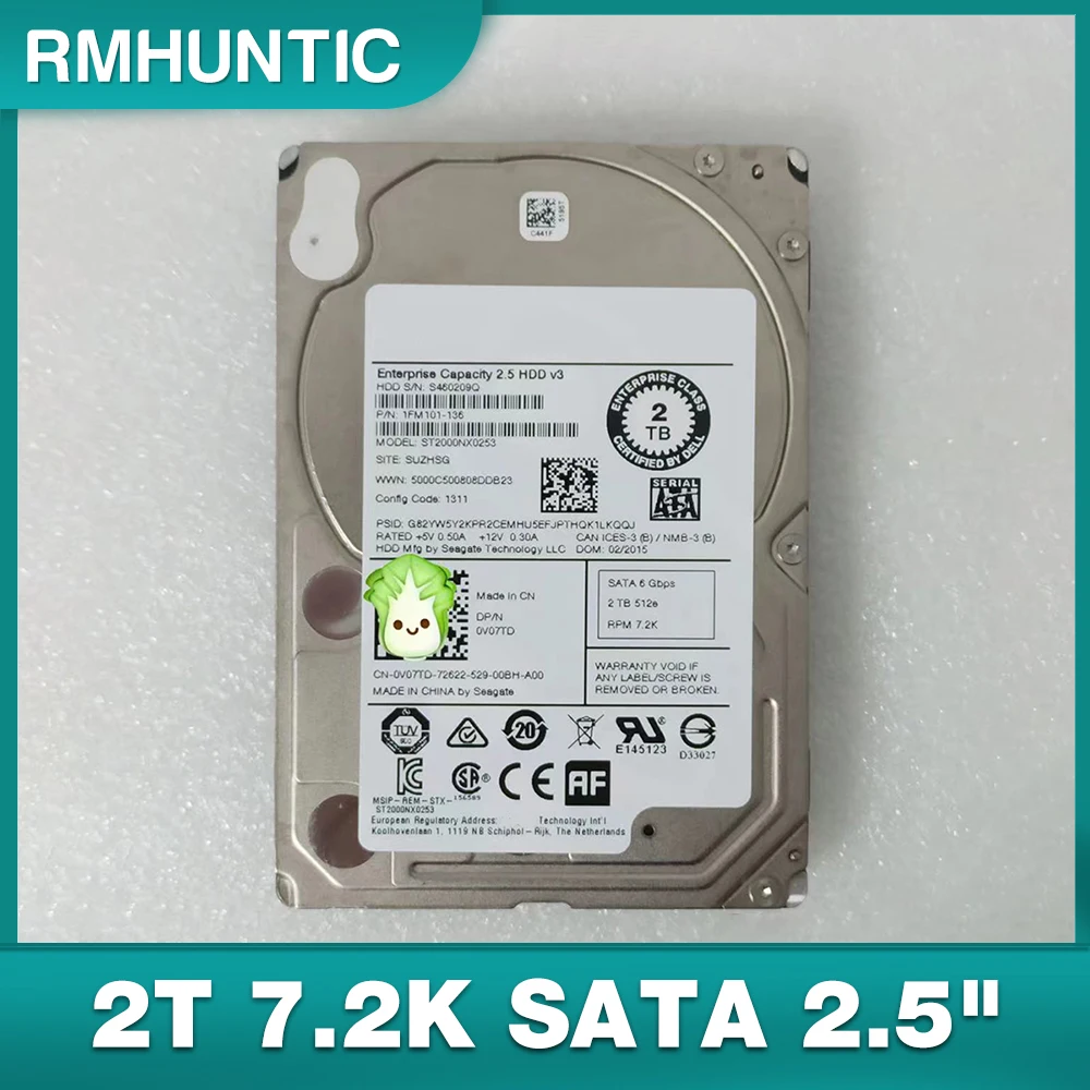 

ST2000NX0253 For R720 R730 R740 Server Hard Disk 2T 7.2K SATA 2.5" 6G Hard Drive