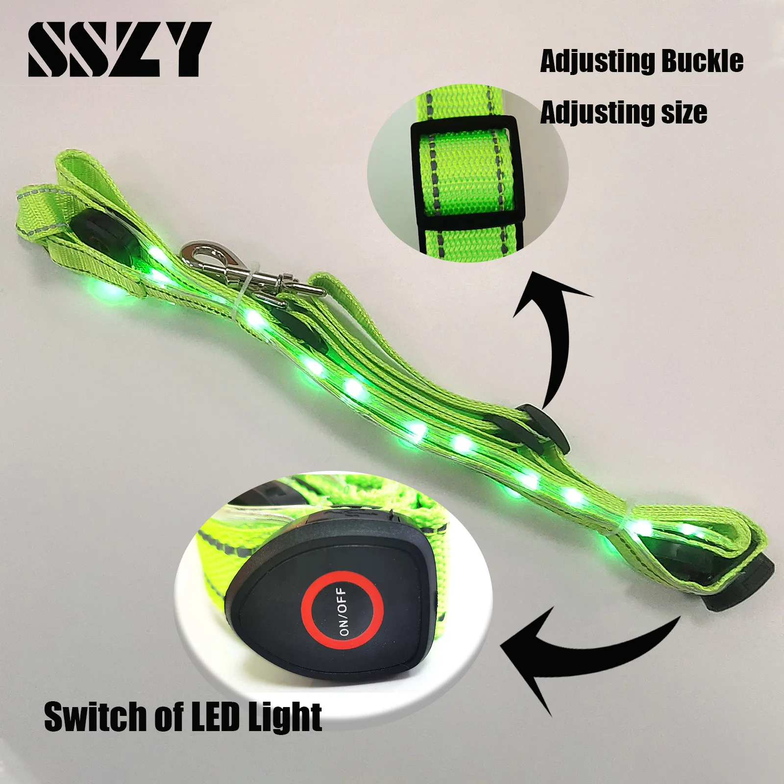 Fournitures D®  Ceinture de sécurité LED - Vert - rechargeable