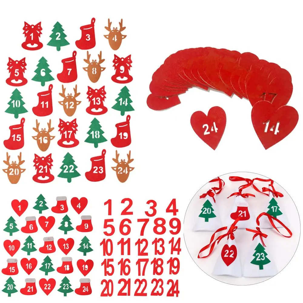 

Package Label Self Adhesive Biscuit Package Gift Felt Sticker Christmas Label Xmas Ornament Advent Calendar Number