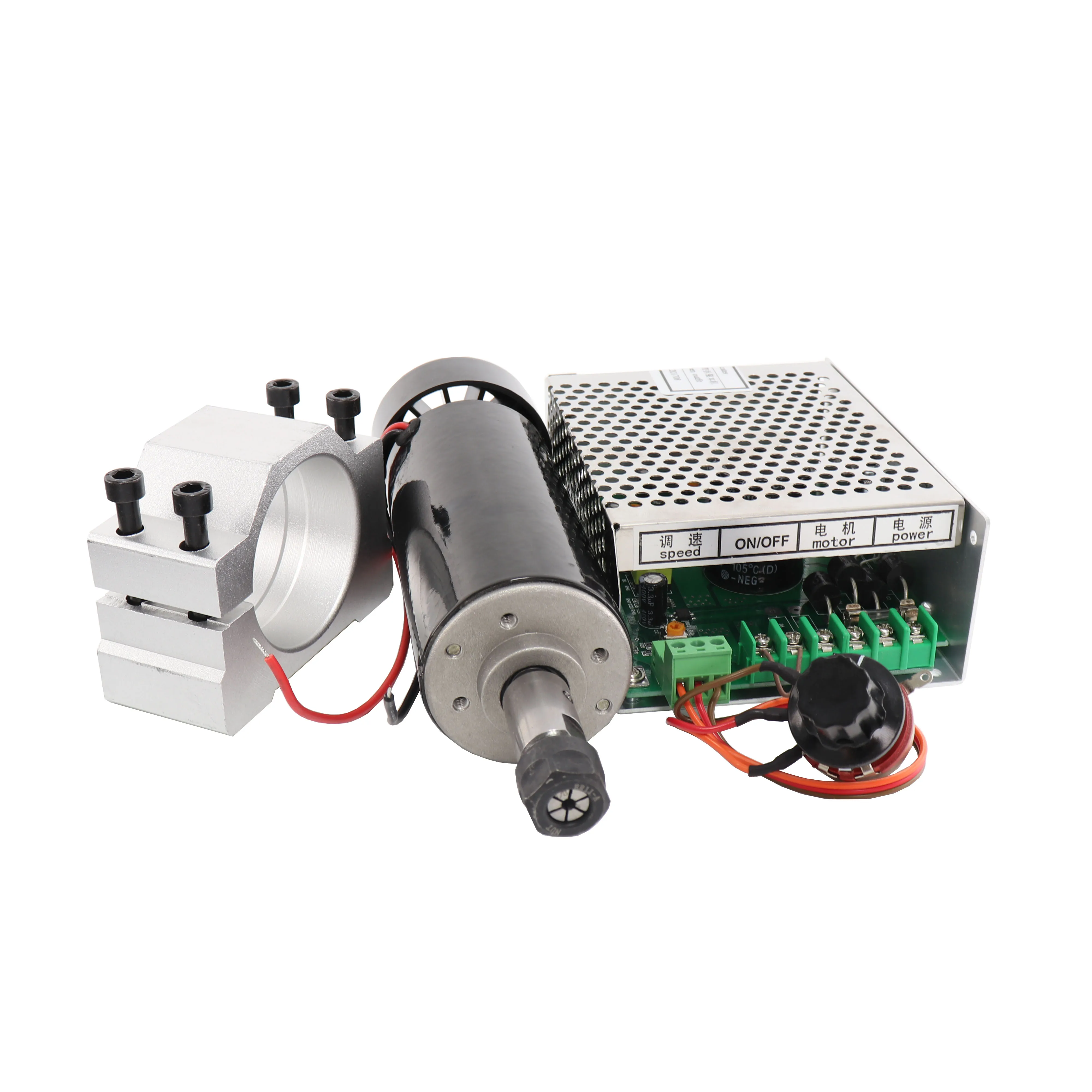 

0.5kw Air cooled spindle motor 3000RMP clamps Power Supply 3D engraving machine High speed air-cooled 500W spindle dc motor