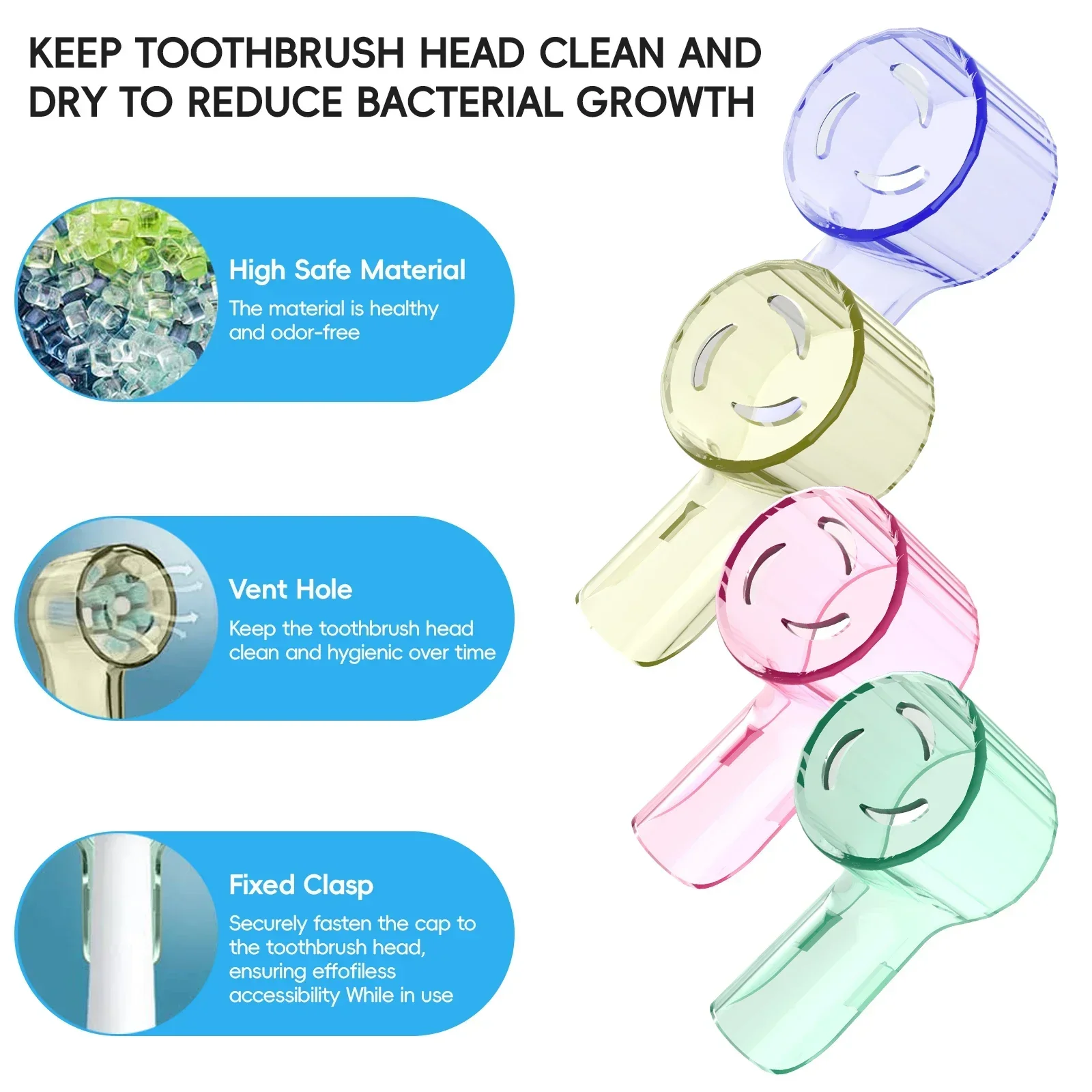 Toothbrush Dustproof Covers Caps Compatible with Braun Oral B Replacement Heads & iO Series Electric Toothbrush Head Protector toothbrush covers