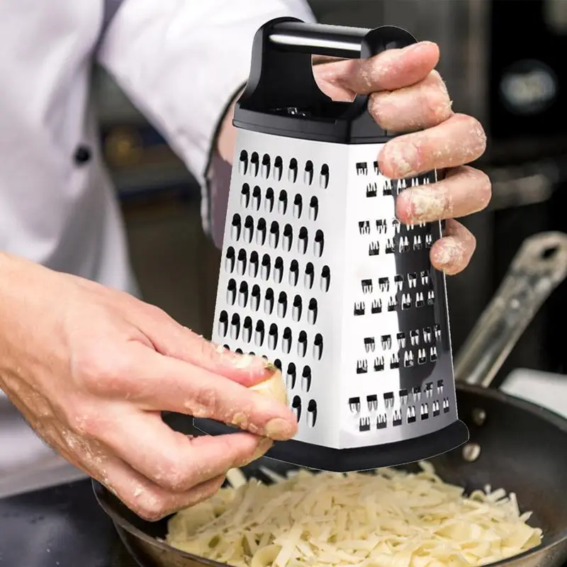Craft Kitchen 4-Sided Stainless Steel Box Grater with Soft Grip Comfort  Handle 