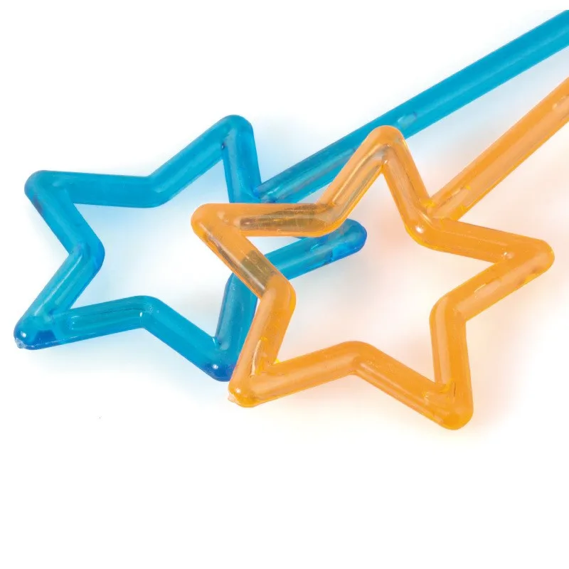 Bar Barware Tools Hollow Out Star Color Transparent PS Plastic Disposable Mixing Cocktail Picks Stirring Stick 30 PC 25cm cocktail skewers disposable skewers