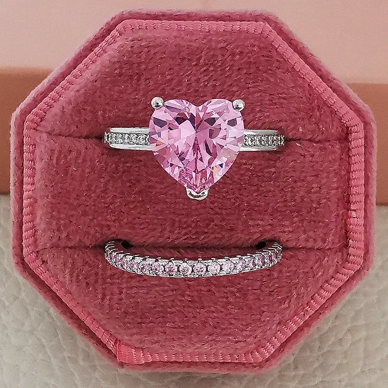 Elegant Multi-Tone Engagement & Wedding Ring Set - Luxury Gift