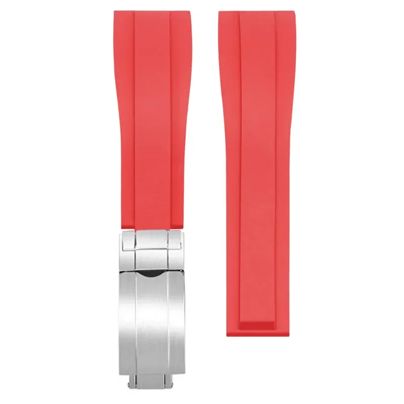 Luxury Waterproof TPU Rubber Watch Band with Stainless Steel Folding Buckle