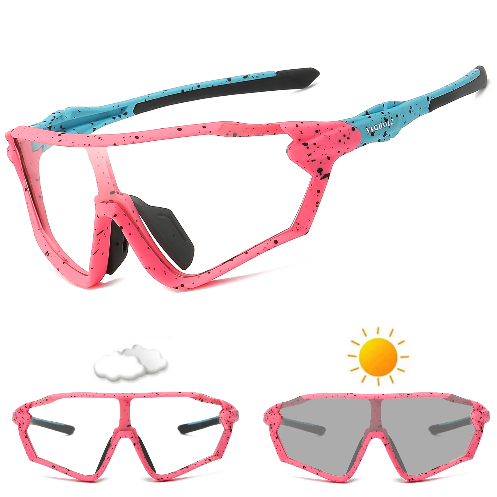 Vaghozz neue Designer uv400 und photo chrome Sonnenbrille Outdoor-Fahrrad brille Männer Frauen Sport brillen MTB Fahrrad Fahrrad brille – Detail 6