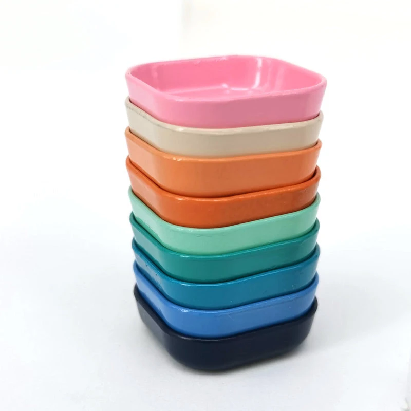 

1/12 Dollhouse Miniature Colorful Dinner Plates Food Dishes Mini Kitchen Tableware Model Decor Pretend Play Toys Accessories