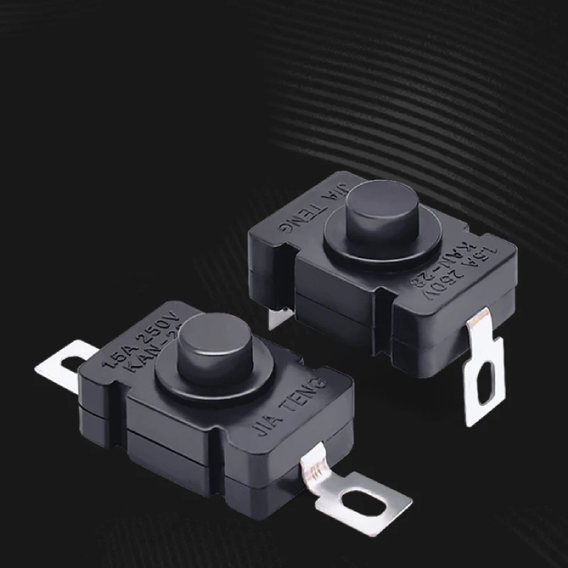 

M2EE 10 Pieces Mini Torch Flashlight Push Button Switch 1NO Self-Locking Micro Switch Replacement DIY Electronic Switch