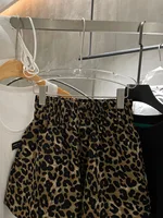 Oversized summer thin ins wide legs high waist slimming A-type pants casual pants leopard print women's shorts - Image 3