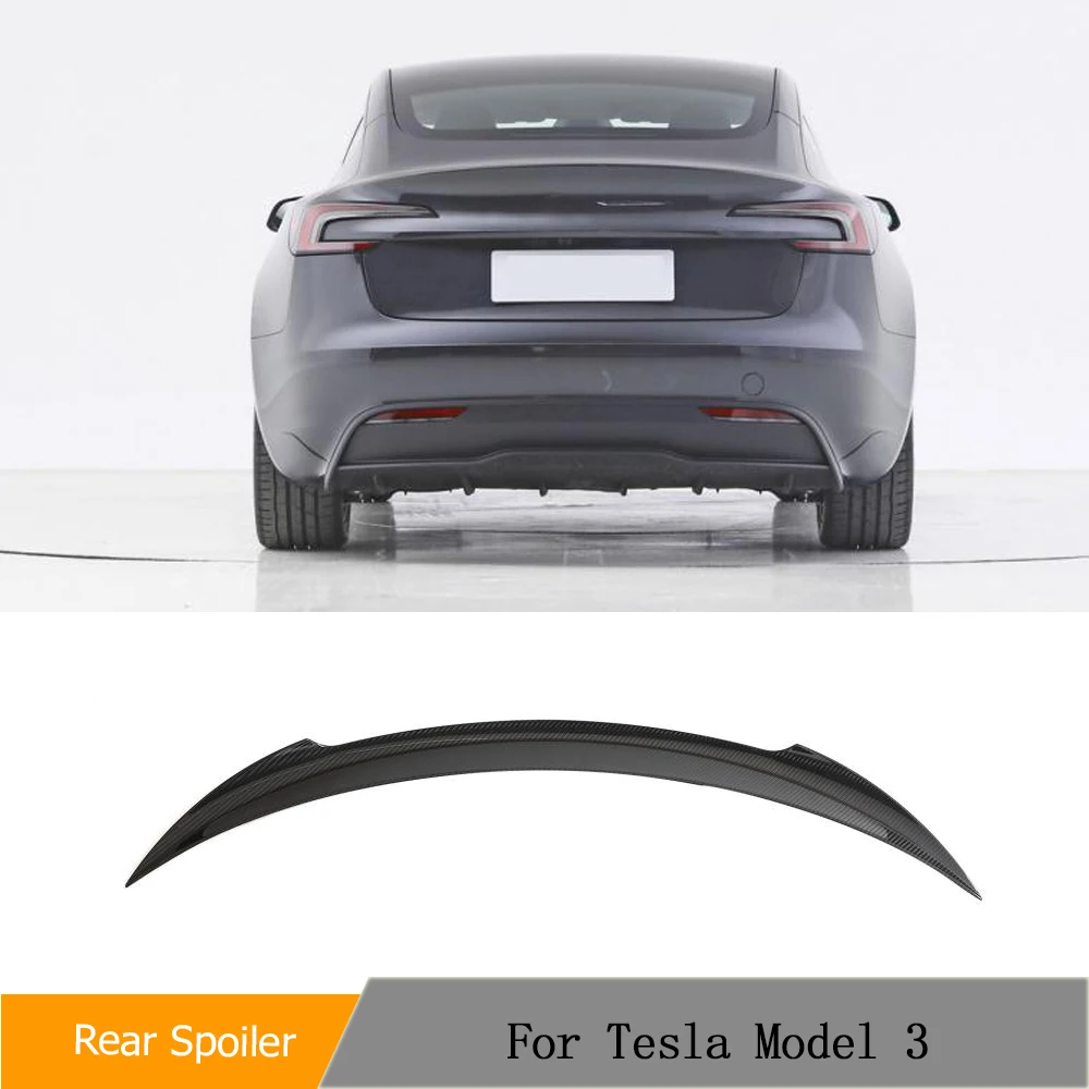

Автомобильный задний спойлер для багажника губа Prepreg сухой УГЛЕРОДНЫЙ спойлер для крыла Tesla Model 3 2023 задний спойлер для багажника крыло из углеродного волокна
