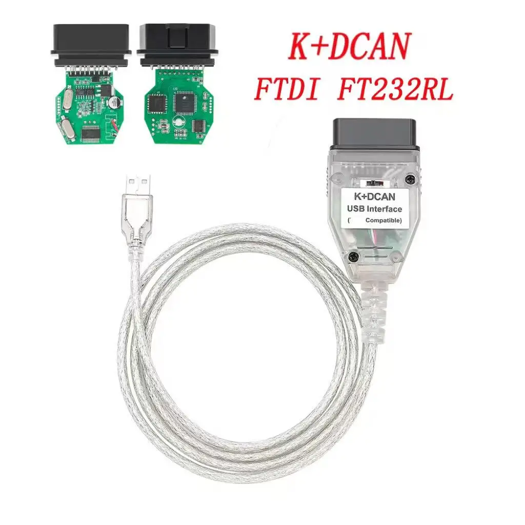 K+DCAN FTDI FT232RL Chip with Switch USB K DCAN OBD 2 OBD2 Scanner Code Reader OBDII Car Diagnostic Auto Tools