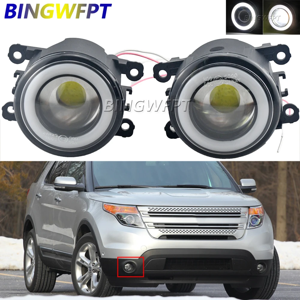 

Противотуманная фонарь с ангельскими глазами, дневные фонари для Ford Explorer 2011, 2012, 13, 2014, 2015, противотуманная фара в сборе H11, светильник 12V