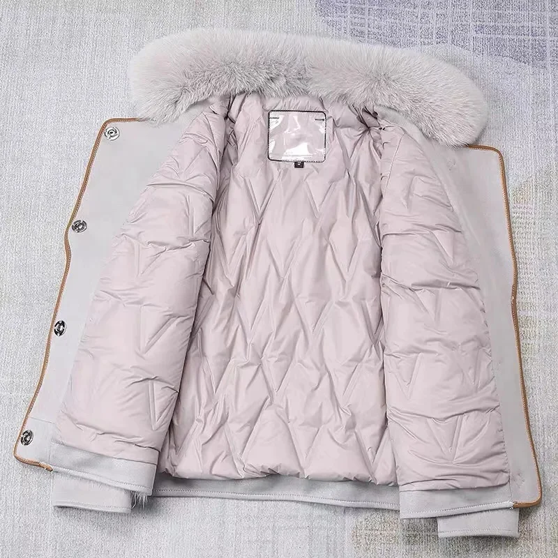 Fox Fur Grass Women's Whole Leather Coat, Young Age Reduction 2023 Winter New Loose and Popular Down Parks, Suede Tide Commuter