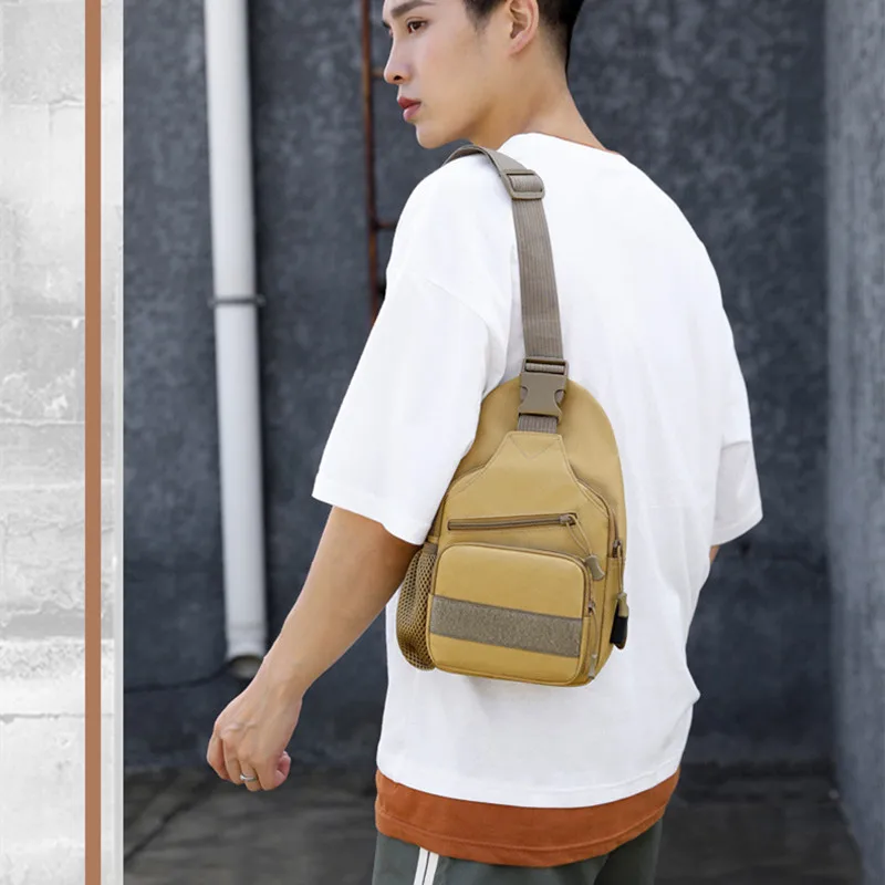New Multifunction Men's Chest Bag Fashion USB Charging Shoulder Phone Bag Casual Male Crossbody Bag Sports Travel Sling Bag