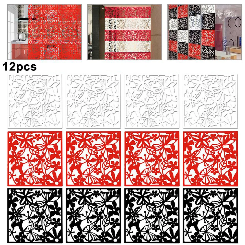 12pcs Hollow Room Divider Screen Hanging Panel Curtain Partitions DIY Art Decoration room divider screen