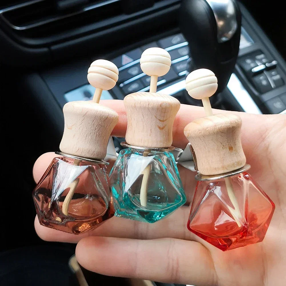 

Car Air Outlet Hanging Perfume Pendant Fragrance Air Freshener Empty Glass Perfume Diffuser Bottle Aromatherapy Decor Accessorie