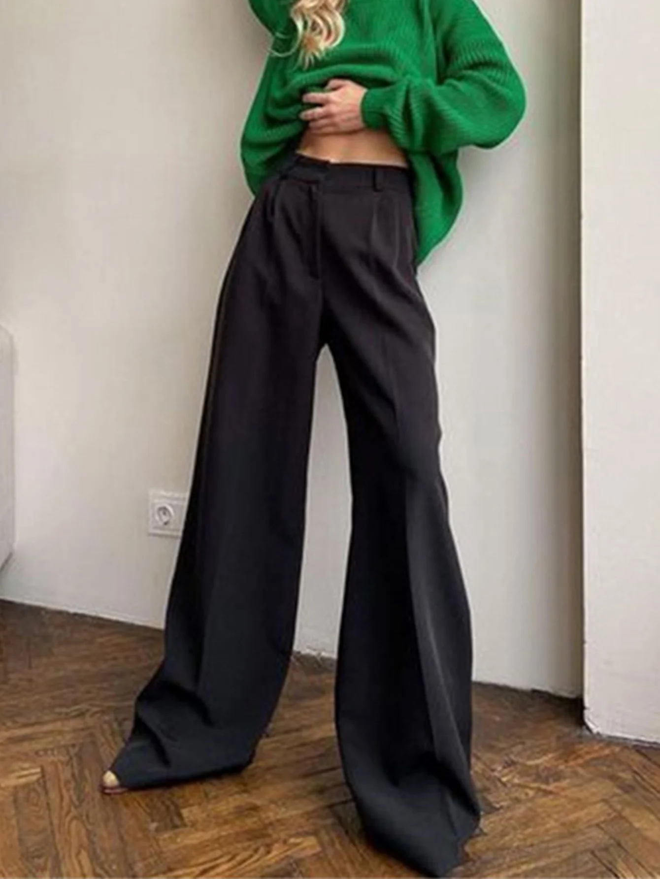 Office High Waist Loose Wide Women Leg Pants - Pants - Uniqistic.com