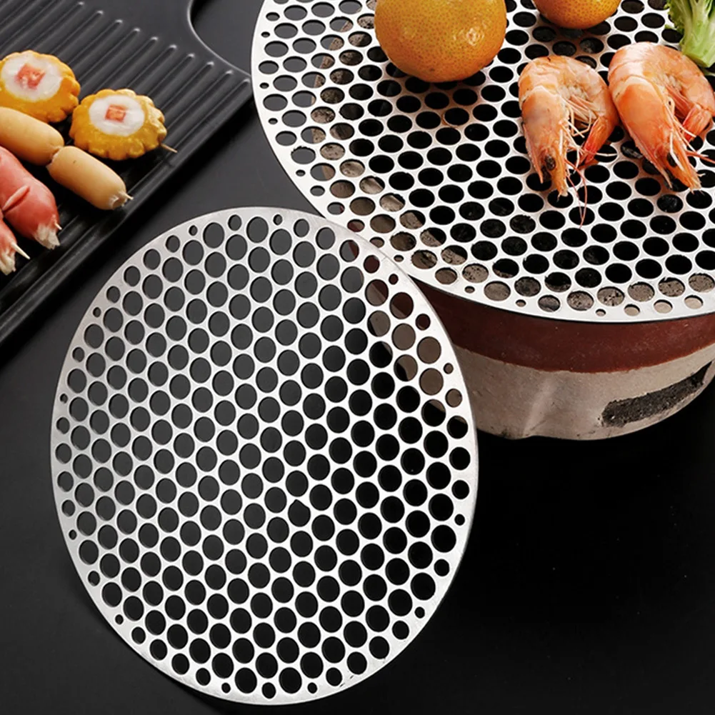 Iron Mesh BBQ Mat Grid Outdoor Cooking Grill Net Barbecue Rack Grill Mesh 304 Stainless Steel BBQ Net Bacon Grill Tool